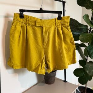 A New Day Women’s High Rise Tailored Linen Shorts - Yellow